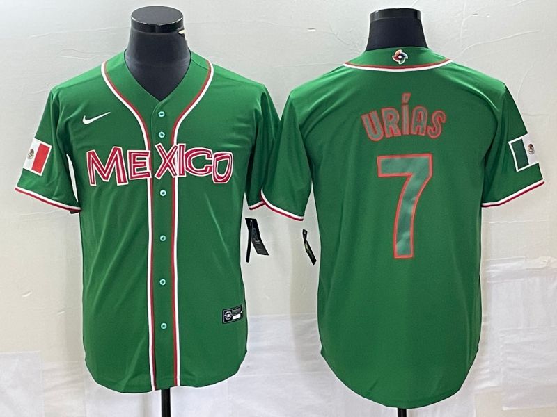 Men 2023 World Cub Mexico #7 Urias Green green Nike MLB Jersey3